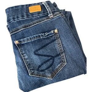 Seven 7 Womens Dark Wash Denim Jeans Sz‎ 4 Skinny Leg Classic Streetwear Grunge
